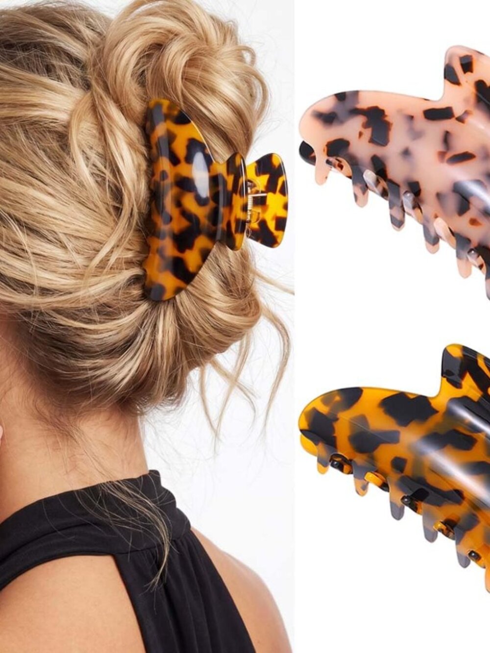Tortoise Shell Hair Clips Acrylic Leopard Print Claw Clips Medium Hair Claw Clip